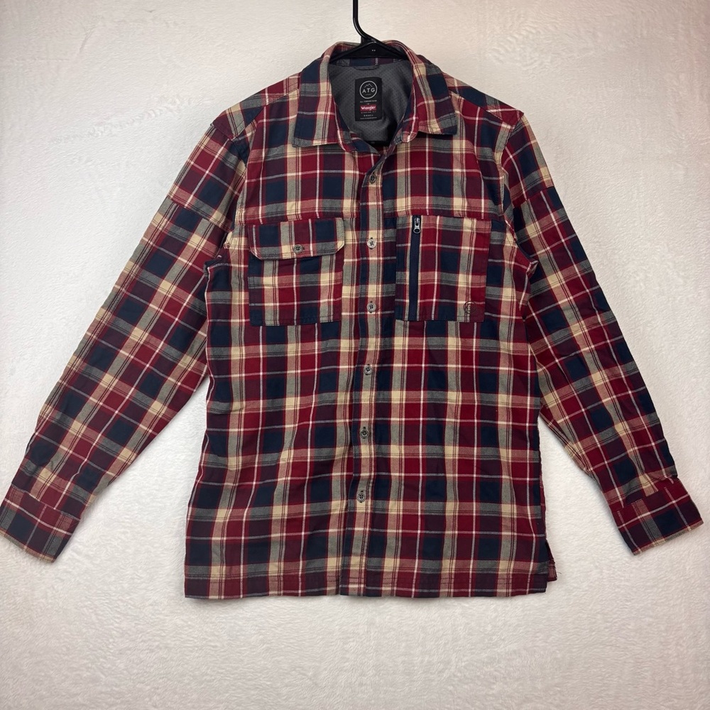 Red and Blue Plaid Button-Up Shirt